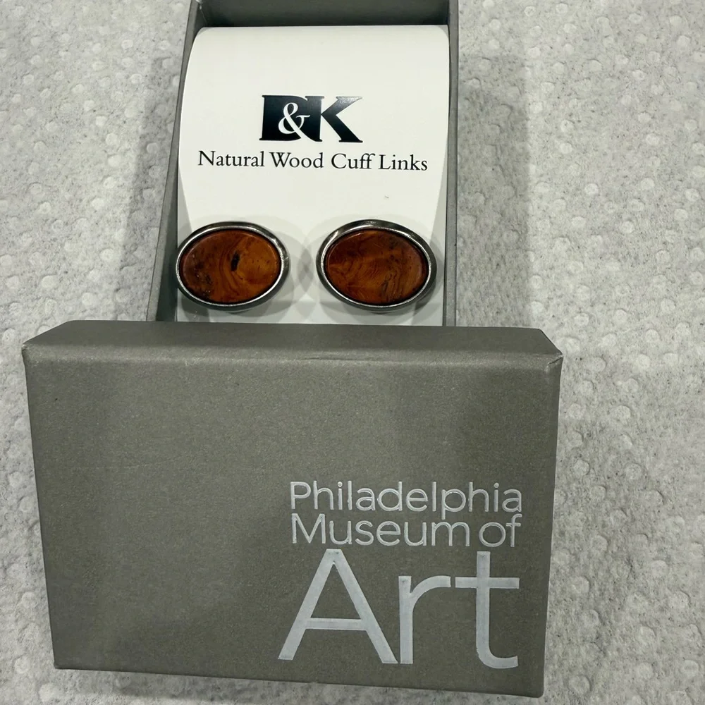 David & Kesler Natural Wood Cuff Links